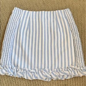 Revolve superdown white and blue striped skirt